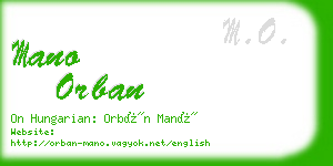 mano orban business card